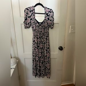 Abercrombie & Fitch blue and pink floral dress - LARGE